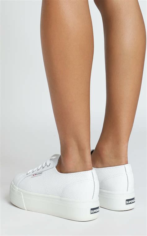 plain white platform sneakers